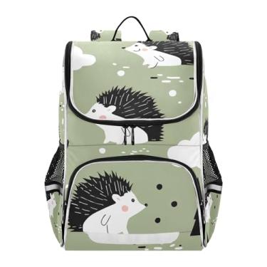 Imagem de Boys Backpacks Animal Cute Cartoon Hedgehogs Green Girls' Backpack for Kids Lightweight Back to School Bags Cute Elementary Ages 6-12 Bookbags Colorful