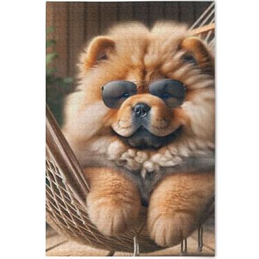 Imagem de Quebra-cabeças personalizados para cachorros Chow Chow Chow, 1000 peças para adultos, amigos, família, jogos, presentes legais e grandes, arte de pintura animal, 75 x 50 cm