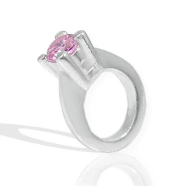 Imagem de Berloque Pingente Anel Noivado Casamento Solitário Prata - Lojas La&Ny