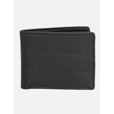 Imagem de Carteira Calvin Klein Jeans Couro Monotype Full Logo Preta-Masculino