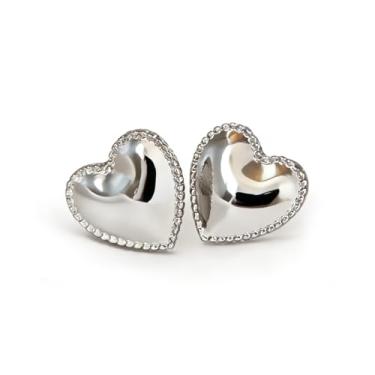 Imagem de Brincos femininos de coração, banhado a prata, chapéu de sol, brincos hipoalergênicos, joias clássicas, presentes, Banhado a prata, Sem pedra preciosa