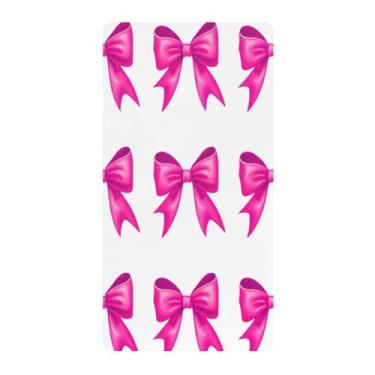 Imagem de Blueangle Lençol de berço padrão para berço infantil - Lençóis de algodão macio e respirável com laços vermelhos (393)