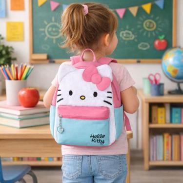 Imagem de Mini Mochila Escolar Passeio Pequena Infantil Hello Kitty Fofa Origina