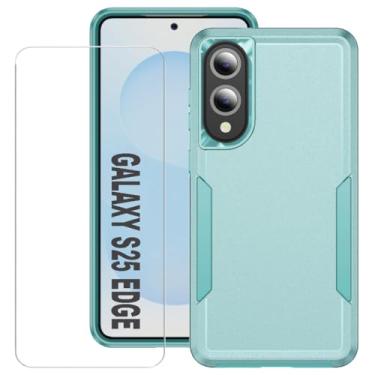 Imagem de Capa para Samsung Galaxy A17 5G com protetor de tela, capa para celular Samsung A17 5G, ajuste fino, de grau militar, resistente, resistente, capa protetora para Galaxy A17 5G (1, verde, S25 Edge)