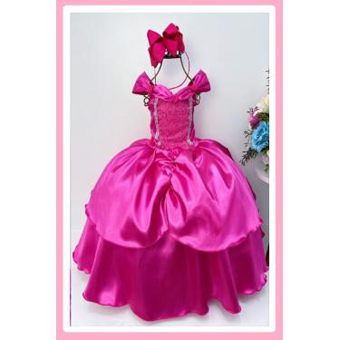 Imagem de Vestido Fantasia Luxinho Princesas Pink novo