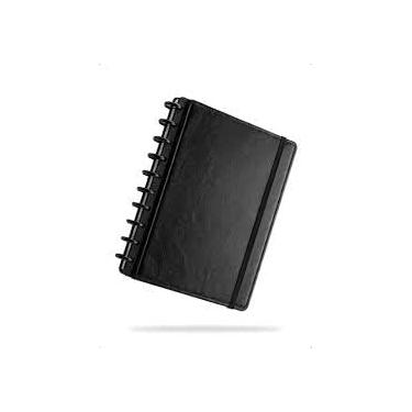 Imagem de Caderno De Discos Grande 80 Folhas B5 Tamanho Colegial Pautado Inteligente Mágico Capa Dura Lisa Colors Básico Com Elástico 1 Matéria (preto)