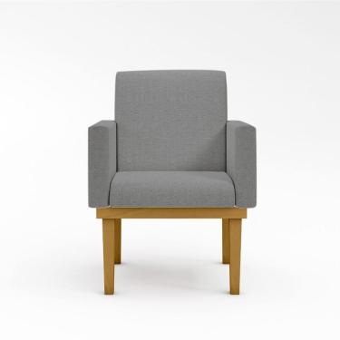 Imagem de Cadeira Poltrona Decorativa Base ReforçadaLinho Grafite