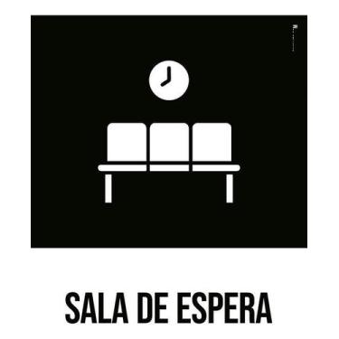 Imagem de Kit 5 Placa Acm Desenho Sala De Espera 18X23 - Sinalizo