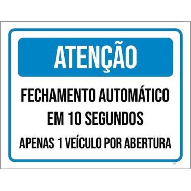 Imagem de Kit 5 Placa Acm Apenas 1 Veículo Por Abertura 18X23 - Sinalizo