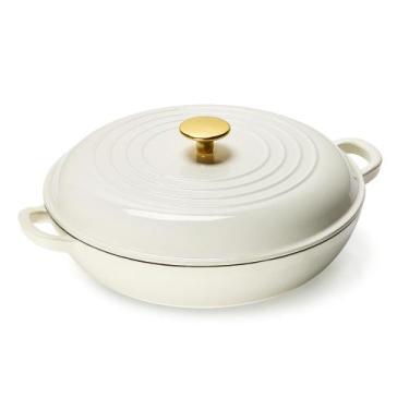 Imagem de Panela Braiser CAROTE de Ferro Fundido Esmaltado 3,4QT Branca