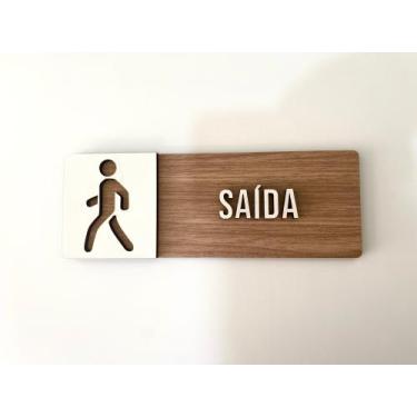 Imagem de Placa de sinalização Saída em mdf - Realaser Store