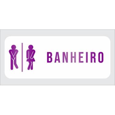 Imagem de Placa de sinalização Banheiro Masculino e Feminino Divertidos em acríl