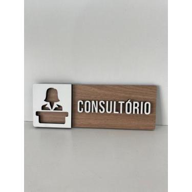 Imagem de Placa de sinalização Consultório em mdf - Realaser Store