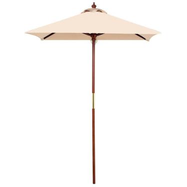 Imagem de Ombrelone 2,0m Tramontina Madeira Poliéster Quadrado Bege Sem Base Tramontina