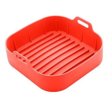 Imagem de Forma Quadrada De Silicone Air fryer Vermelho 18x18x5cm Lyor - Rojemac