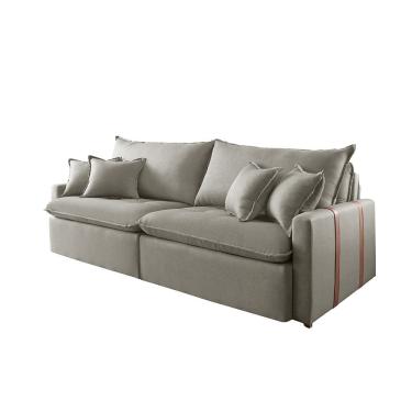 Imagem de Sofá Cama Star 05 2,00m Molas Ensacadas Detalhe Corino Estrutura Eucalipto