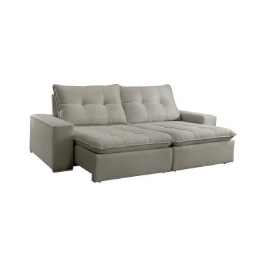 Imagem de Sofá Retrátil 2,70m Star 35 Percintas Elásticas Reclinável Catraca 7 Estágios Braço 25cm