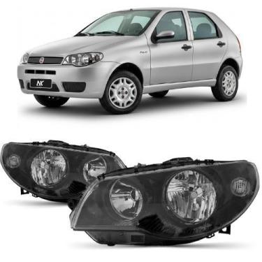 Imagem de Farol Dianteiro Palio G3 2004 A 2016 Máscara Negra Esquerdo - NK