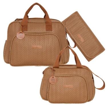 Imagem de Kit Bolsas Maternidade Pirulitando G+P+T Refúgio Marrom - Pirulitando 
