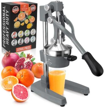 Imagem de Zulay Kitchen Espremedor de ferro fundido - Espremedor manual resistente fácil de limpar, espremedor de frutas cítricas profissional - Espremedor de limão de aço inoxidável - espremedor manual de