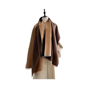 Imagem de Cachecol Feminino Longo De Lã Para Inverno, Quente, Tipo Cashmere, Cor