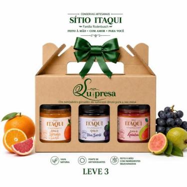 Imagem de Kit Geleia de Laranja com Limao Rosa, Uva Bordo e Goiaba 270g Sitio It