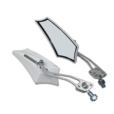 Imagem de Etopar Bicicleta branca para motocicleta, 8/10 mm, parafuso retrovisor lateral, quadriciclo, scooter, esportivo, alça universal, rotação de 360 graus
