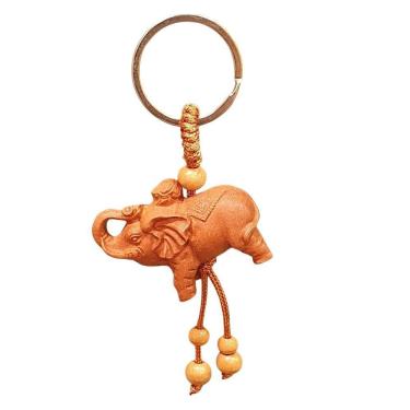 Imagem de Chaveiro Elefante Indiano De Madeira 5Cm