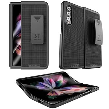 Imagem de Rome Tech Capa de celular com clipe de cinto para Samsung Galaxy Z Fold 3 5G - SM-F926 - Capa fina e resistente com coldre deslizante de quadril compatível com Galaxy Z Fold3 5G - Preta