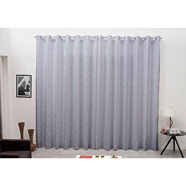 Imagem de Cortina Tecido Jacquard Cinza 2,80x1,30 Sala Quarto Cozinha