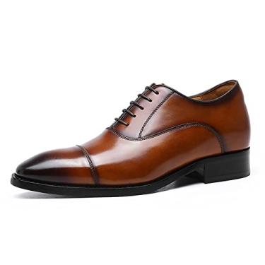 Imagem de Sapatos de couro para homens couro marrom formal casual sapato de condução sapato de negócios masculino barco casual sapatos de caminhada feito à mão mocassins