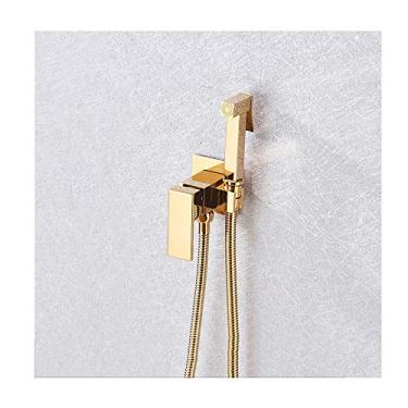 Imagem de Pulverizador de bidê com água fria e quente, latão portátil, lavadora de fraldas, conjunto de pulverizador de chuveiro de parede, furo único, chuveiro de banheiro, torneira de bidê para limp