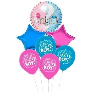 Imagem de Balão Kit Buquê Chá Revelação com 07 peças