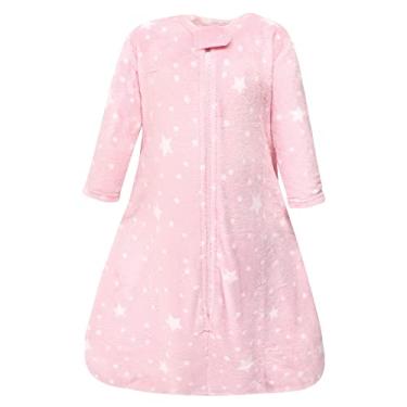 Imagem de Hudson Baby Saco de dormir de pelúcia unissex para bebê, saco, cobertor, céu noturno de manga comprida, 12 a 18 meses