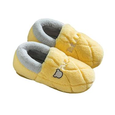 Imagem de Jueshanzj Calcanhar de inverno de pelúcia de inverno de fundo grosso de inverno amarelo 37