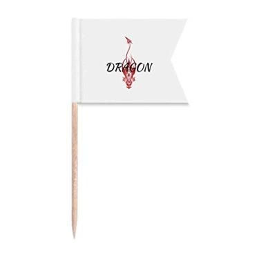 Imagem de Animal Myth Dragon's Eastern Western Wings bandeiras de palito de dente marcando para bolo de festa comida prato de queijo