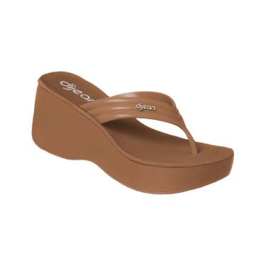 Imagem de Tamanco Feminino Dijean Plataforma Tira Fina Marrom