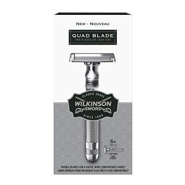 Imagem de Wilkinson Sword Navalha Quad Blade para homens com 5 refis de lâminas quádruplas