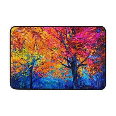 Imagem de ALAZA My Daily Capacho colorido de árvore de outono 40 x 60 cm, sala de estar, quarto, cozinha, banheiro, tapete impresso em espuma leve