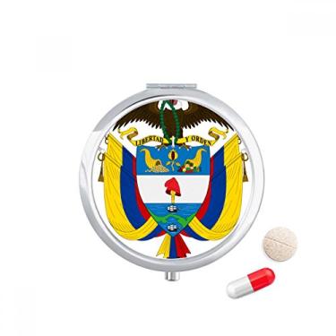 Imagem de Porta-comprimidos com emblema nacional Colômbia com bolso para remédios