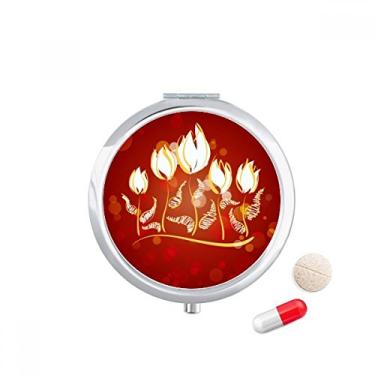 Imagem de Caixa de comprimidos de tulipa pintada à mão, caixa de armazenamento de remédios