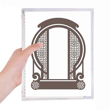 Imagem de Caderno de porta de flor azul da cultura chinesa com folhas soltas e diário recarregável