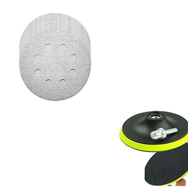 Imagem de Kit Base Disco de Lixa com 10 Disco de Lixa Branco 150mm Grão 100 - Starfer