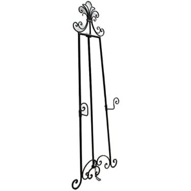 Imagem de Cavalete De Ferro Preto, Cavalete De Arte Portátil, Cavalete Dobrável De Metal Leve Para Pintura, Desenho E Esboço, Ajustável Em Altura,Preto,58 * 155cm,YUYANAIAI