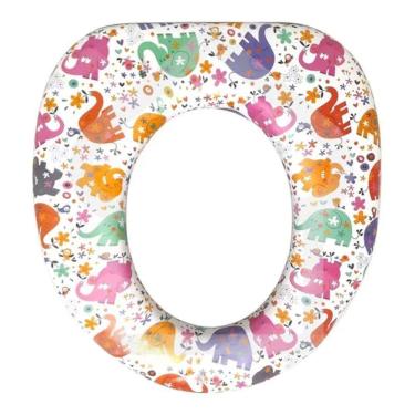 Imagem de Assento Infantil Decorado Elefantes Redutor para Vaso Oval 