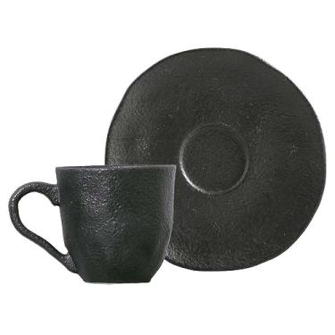Imagem de Conjunto C/ 6 Xícaras De Café C/ Pires Orgânico Carbon 120ml