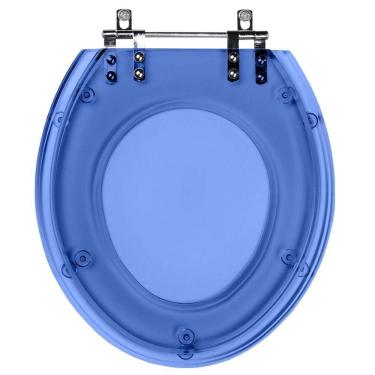 Imagem de Assento Sanitario Poliester Ravena Azul Translucido para vaso Deca