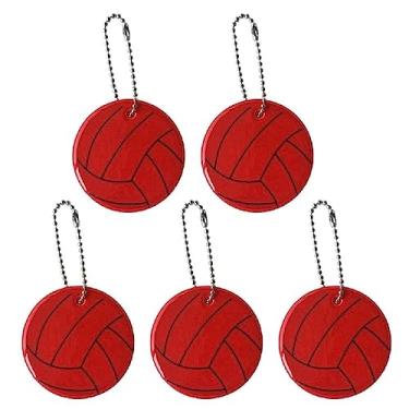 Imagem de 5 pçs voleibol pingente refletor chaveiro acessório de exercício mochila de vôlei chaveiro esporte segurança engrenagem refletores de segurança pingente refletor de segurança chaveiros segurança noturna reflexivo