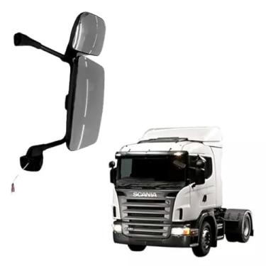 Imagem de ESPELHO RETROVISOR DIREITO MANUAL PARA SCANIA SERIE 4 SERIE 5 - COMPLETO COM DESEMBAÇADOR