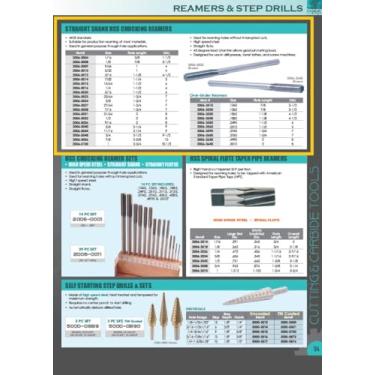 Imagem de HHIP 2006-3023 23/64" High Speed Steel Straight Shank Chucking Reamer, 1-3/4" Flute Length, 7" Overall Length, 23/64"